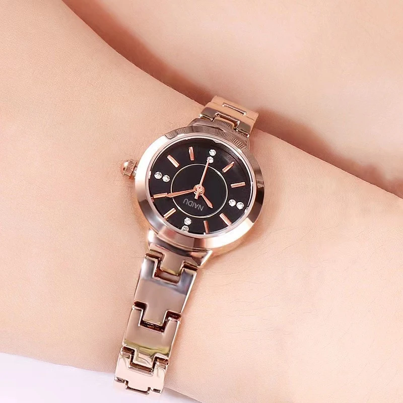 1pc Women\'s Watch Luxury Stainless Steel Expansion Band Wrist Watch Simulated Quartz Watches for women