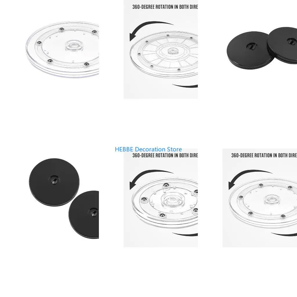 B0KC 360 Degree Rotating Tray for Kitchen Storage Ball Bearing Turntable Acrylic Display Stand Multifunction Accessory