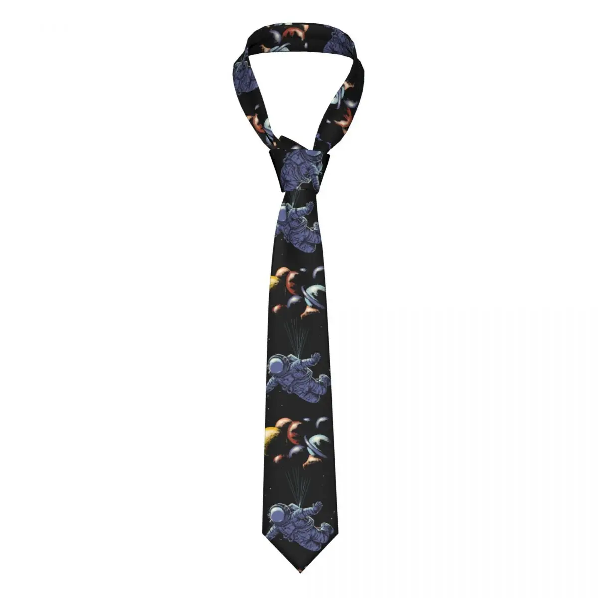 Space Travel Astronaut Necktie Unisex Polyester 8 cm Neck Tie for Mens Casual Classic Suits Accessories Cravat Party