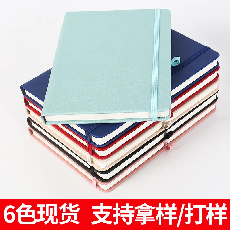 Business imitation leather notebook creative leather handbook a5 strap notepad student diary handbook wholesale agendas