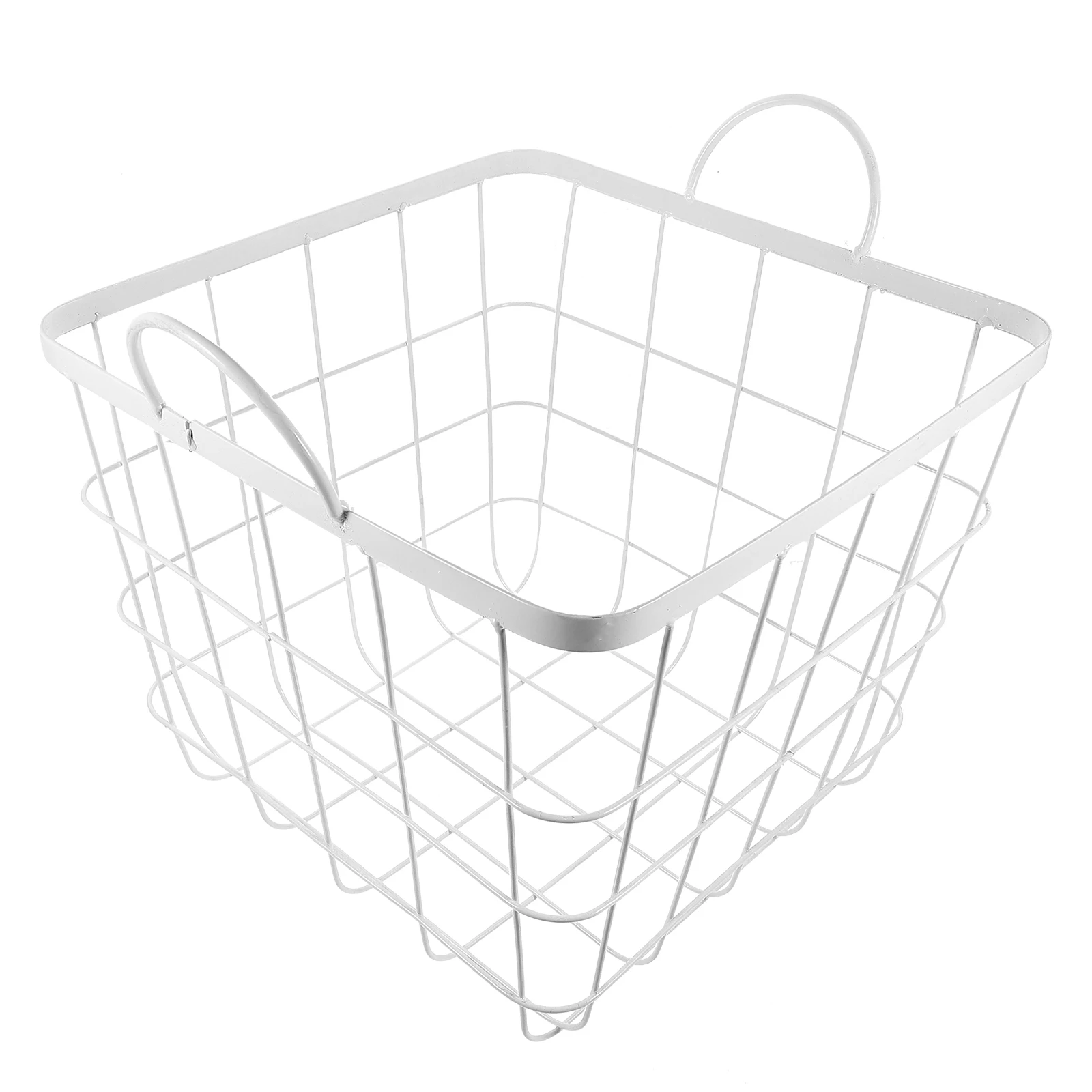 

Iron Wire Storage Basket Metal Organizer for Clothes Food Cosmetics Sundries Vintage Home Kitchen Bedroom Living Pantry