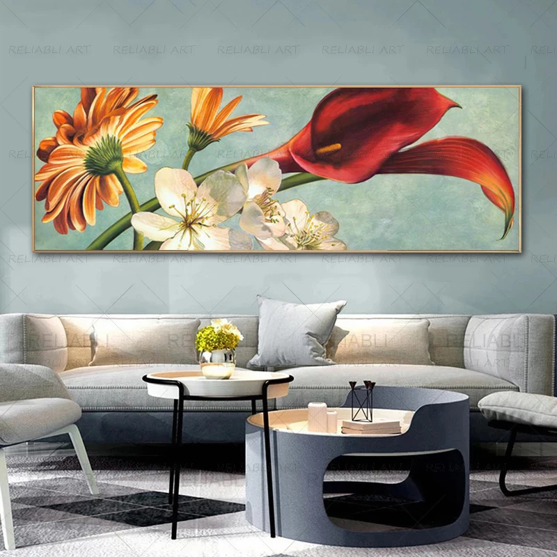 

Colorful Flowers Oil Painting on Canvas Prints Abstract Modern Home Decor Wall Art Picture For Living Room Bedside Sofa NO FRAME