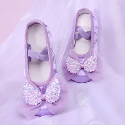 dancing shoes for girls bow wing ballet shoes girl dress up girls play Line dance shoes children's ballet sneaker Dance wear