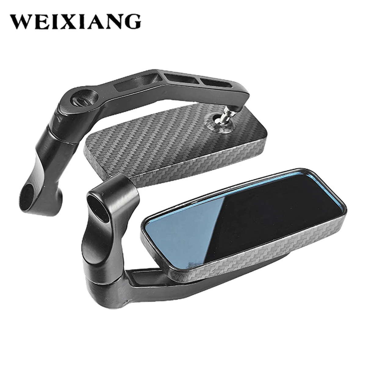 Universal Motorcycle Rearview Mirror Motorbike Rectangular Mirrors Modified Rearview Mirror  CNC Aluminum Electric Bike Pit Bike