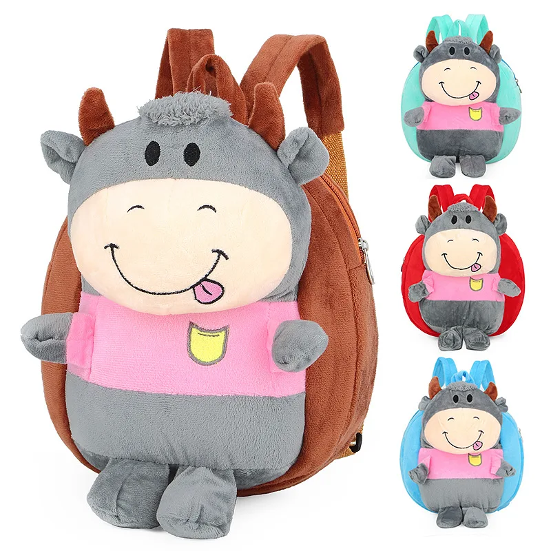 

Plush Children's Bag Baby Kindergarten Bag Cartoon Cute Cow Children's Backpack School Bags Mochila Escolar Rugzak Kids Bag