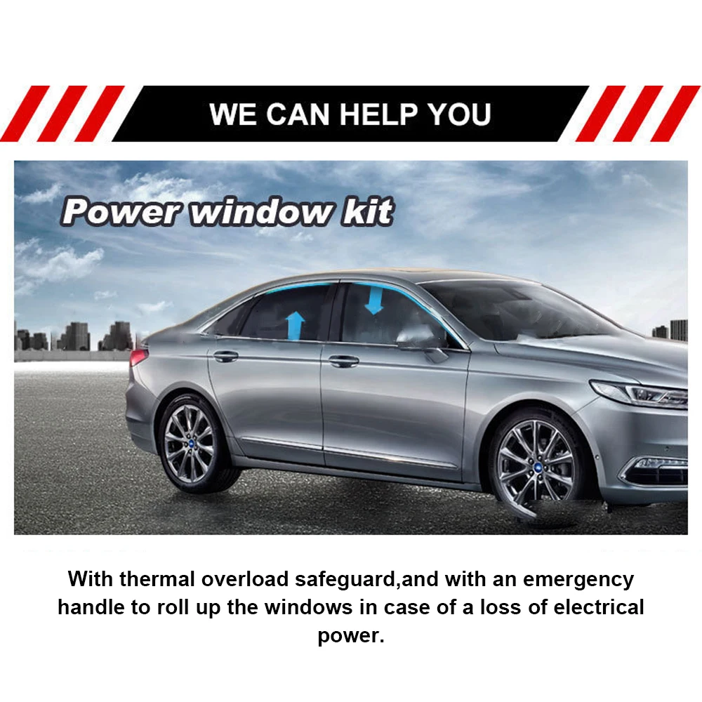 

12 В электрический регулятор подъема окна, комплект для переоборудования для 2-дверного пикапа, внедорожника, грузовика, фургона, окна автомобиля, моторное окно