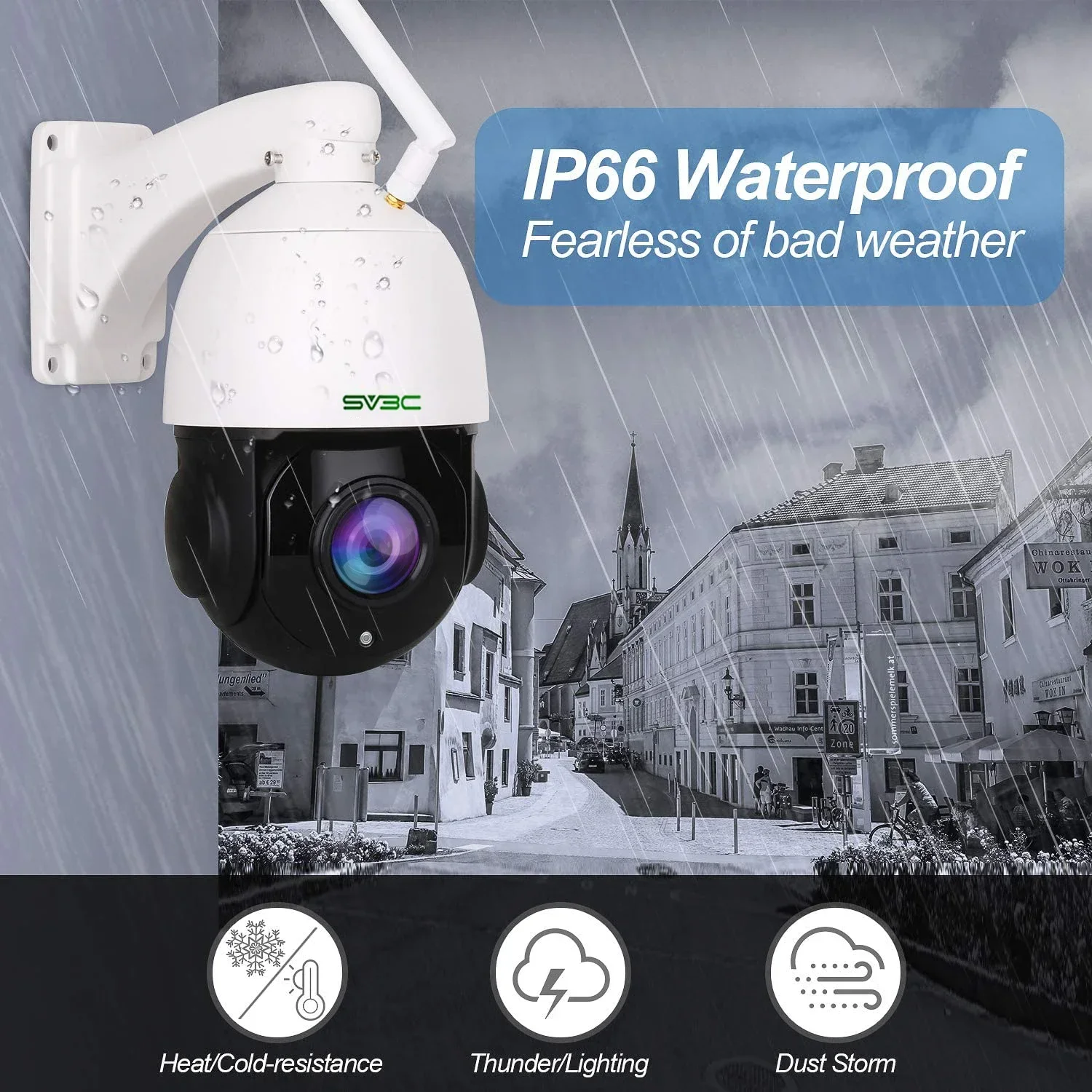 SV3C 8MP 30X Optical Zoom Surveillance Camera 2MP 5MP PTZ Wifi Camera Outdoor 2-way Audio Security IP Camera AI Human Detection