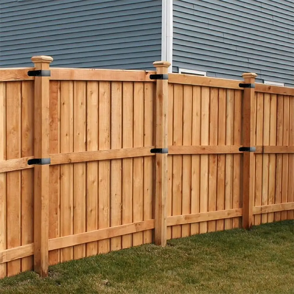 4 قطع من ربطات العنق الثقيلة المقاومة للتآكل، دعامات سياج سوداء سهلة التركيب، هيكل قوي