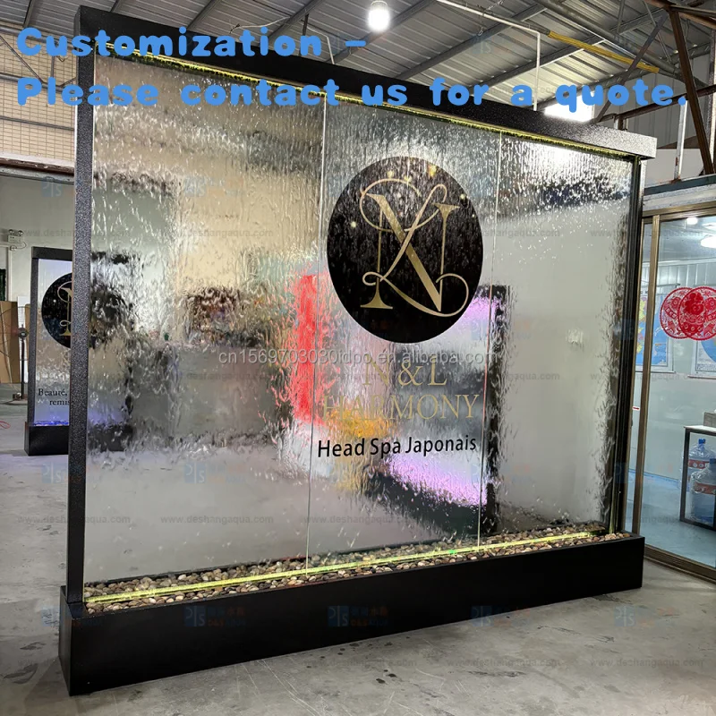 

custom.Customized Indoor Contemporary Waterfall Fountain with Company Spa Hotel Glass Wall Restaurant & Shopping