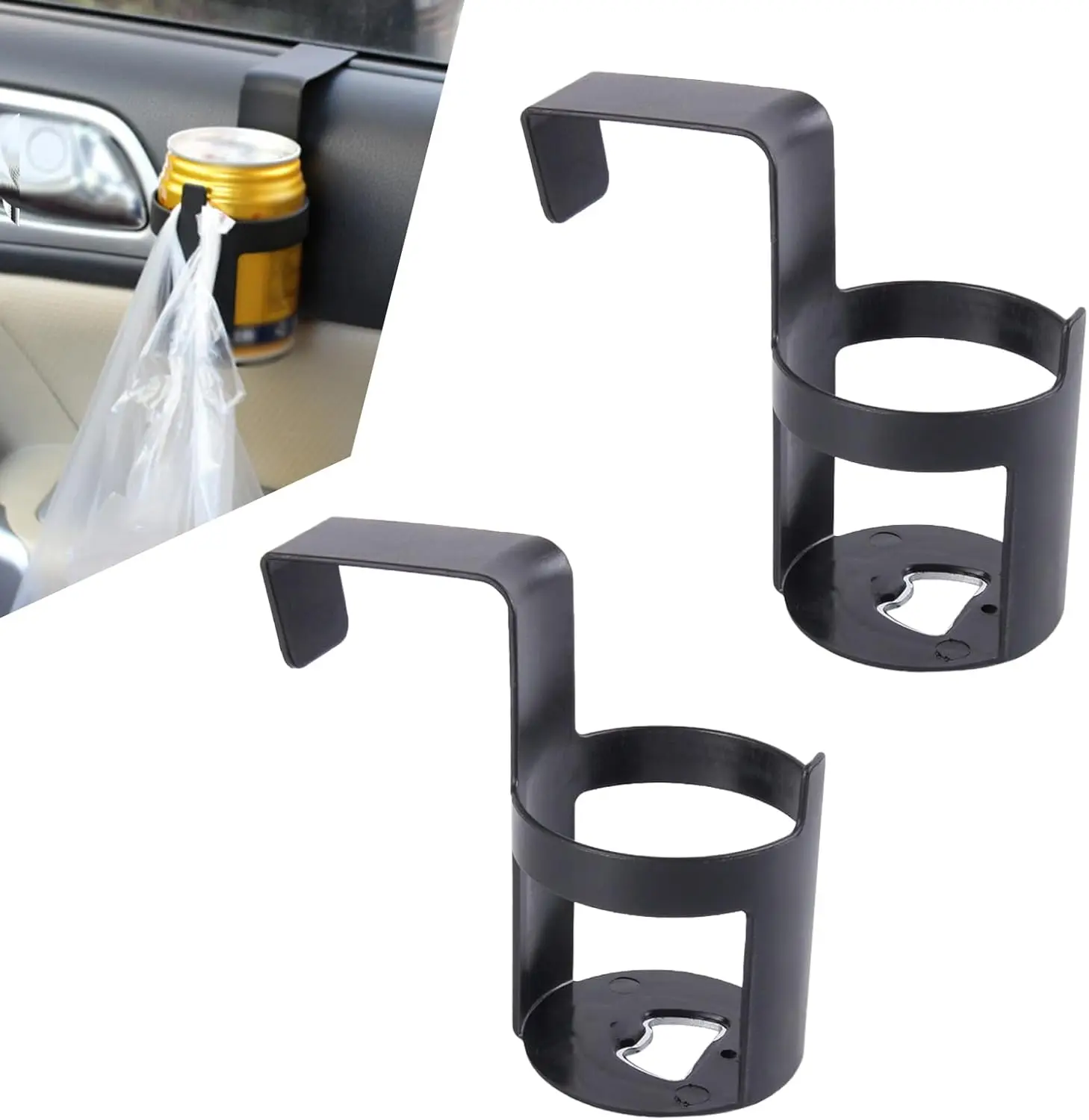 

2 PCS Car Hanging Water Cup Holder, 2.55" x 4.52" ABS Plastic Portable Seat Armrest Window Drink Holder, Multi-Functional Storag