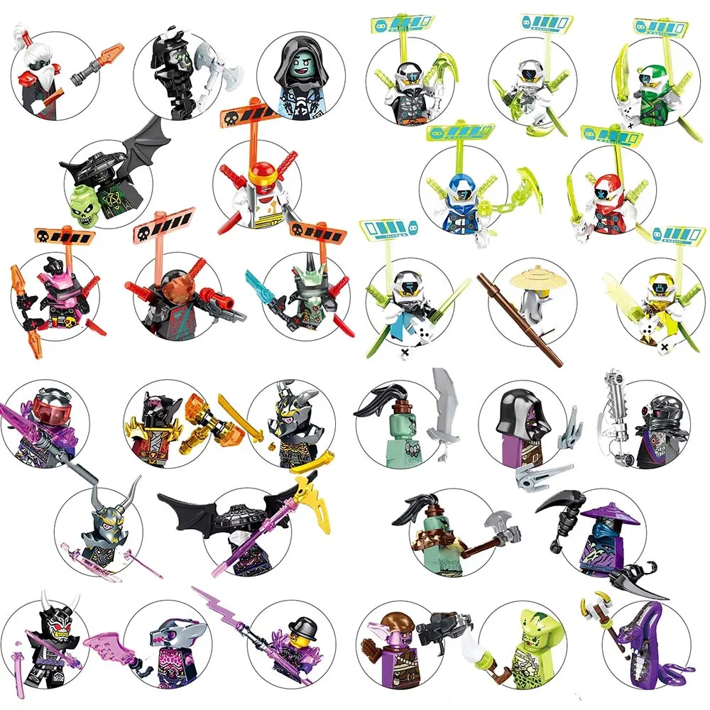 Anime Cartoon ninja Model Bricks Lloyd Kai Jay Zane Cole Nya Mini Compatible Assemble Action Figures Movable Toy Building Blocks