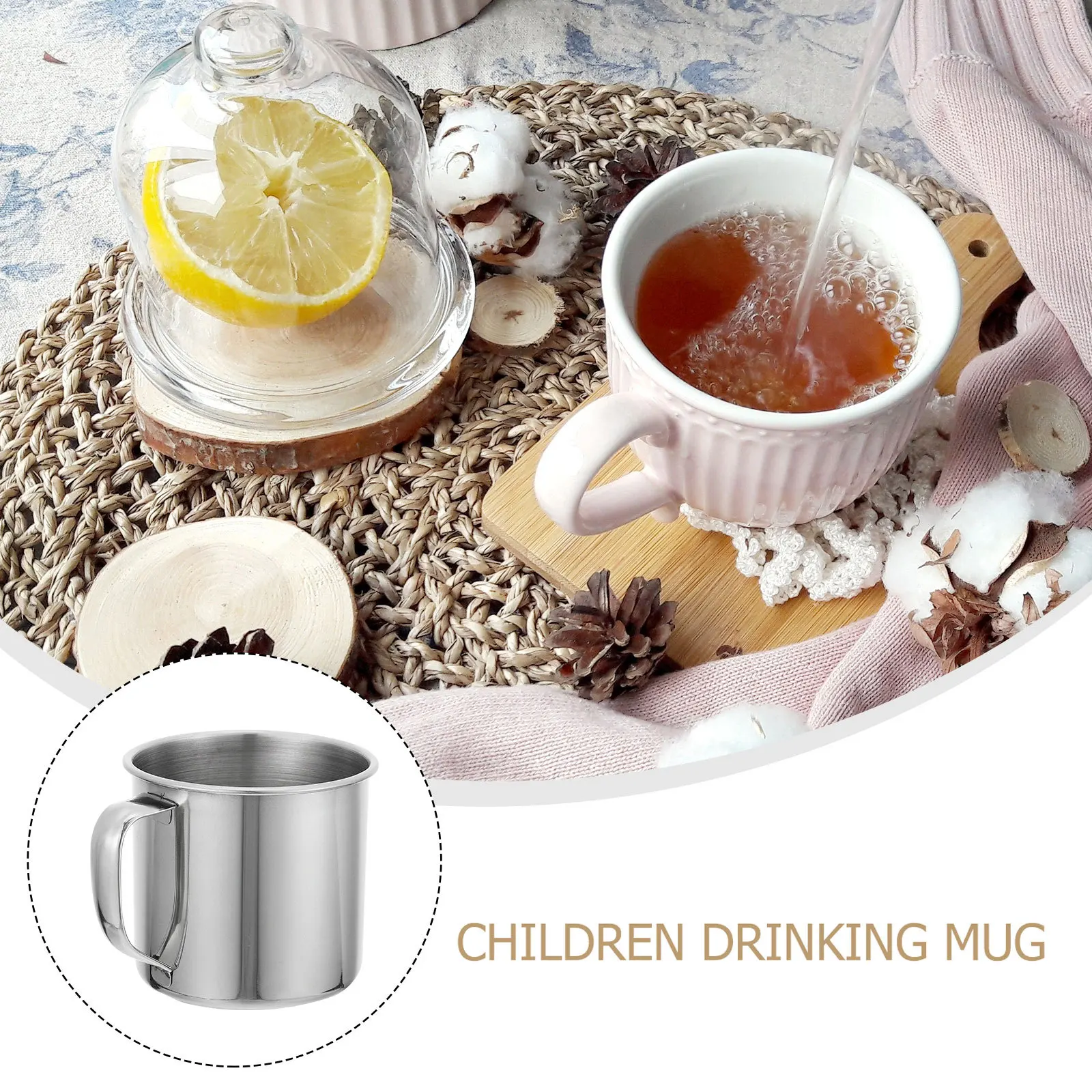 

Набор из 3 детских кружек из нержавеющей стали: чайные чашки для детей с гладкой поверхностью и удобным захватом – идеальный подарок для школы и дома