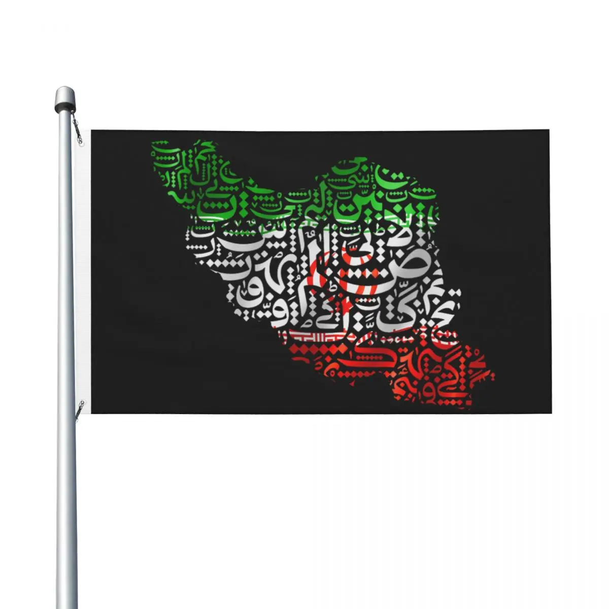Iran Persian Calligraphy Map Art Flag Quality Hanging Flags 3x5 ft Printed Banner For Festival Home Decoration