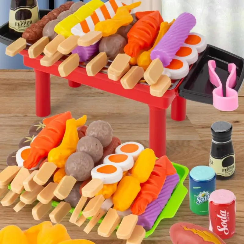 Kit de barbecue pour enfants, mini ustensiles de cuisine de simulation de nourriture, cadeau de Noël parfait pour les enfants