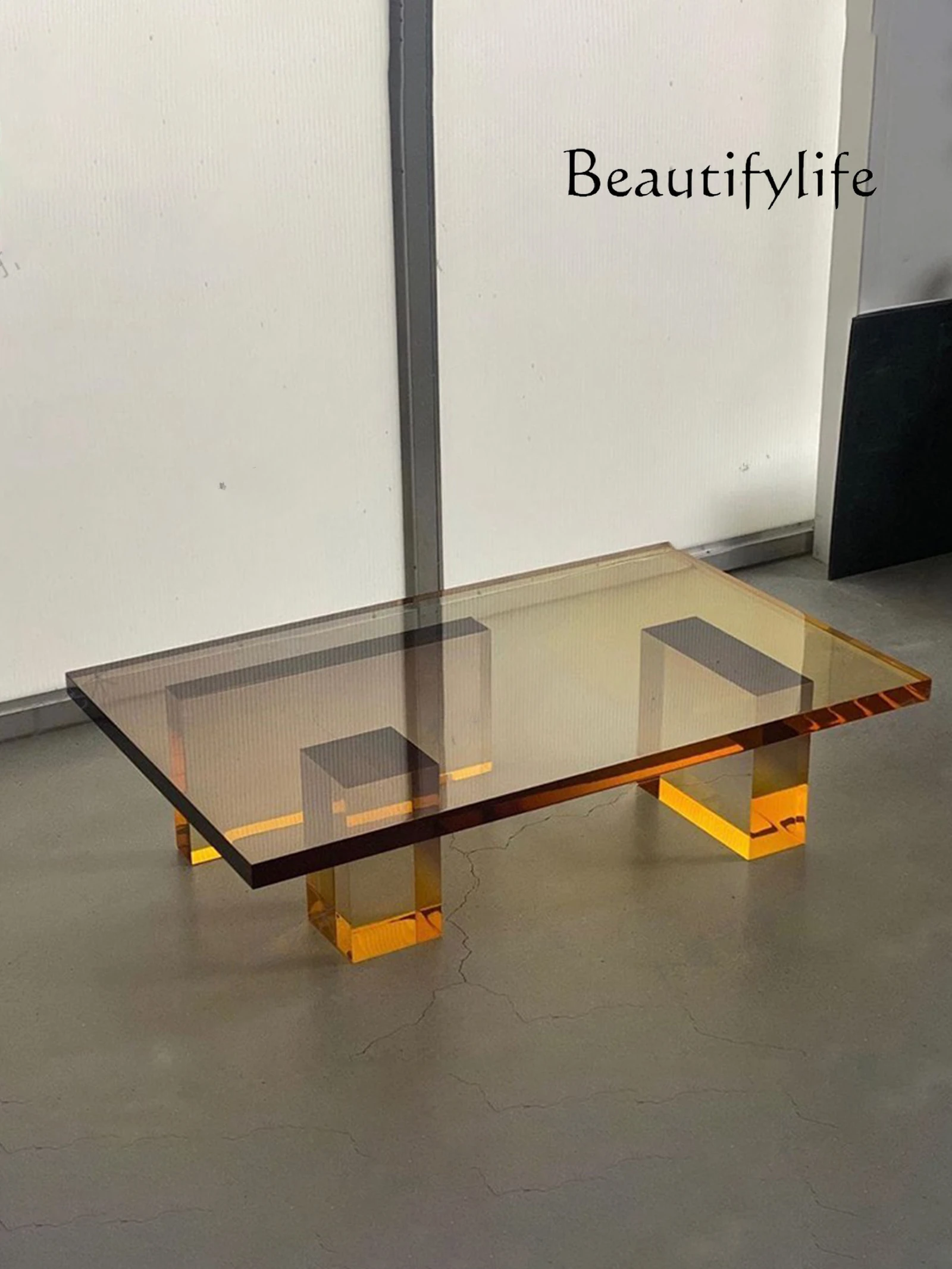 Modern Minimalist Living Room Acrylic Rectangular Coffee Table Nordic Light Luxury Creative Designer Model Side Table