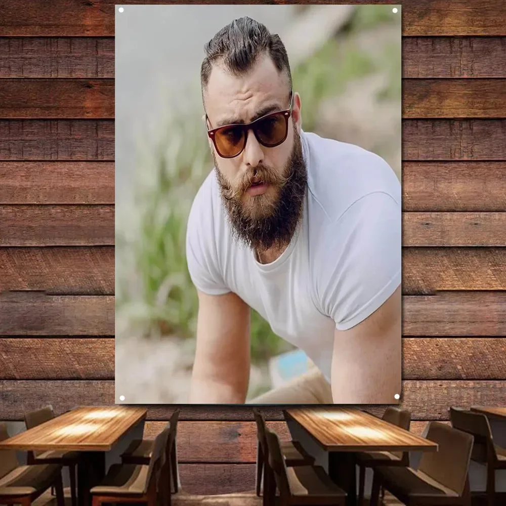The Receding Hairline Haircut Flag Digital Printing Banner Hairstyling Poster for Barber Shop Wall Art Indoor Tapestry Decor 1