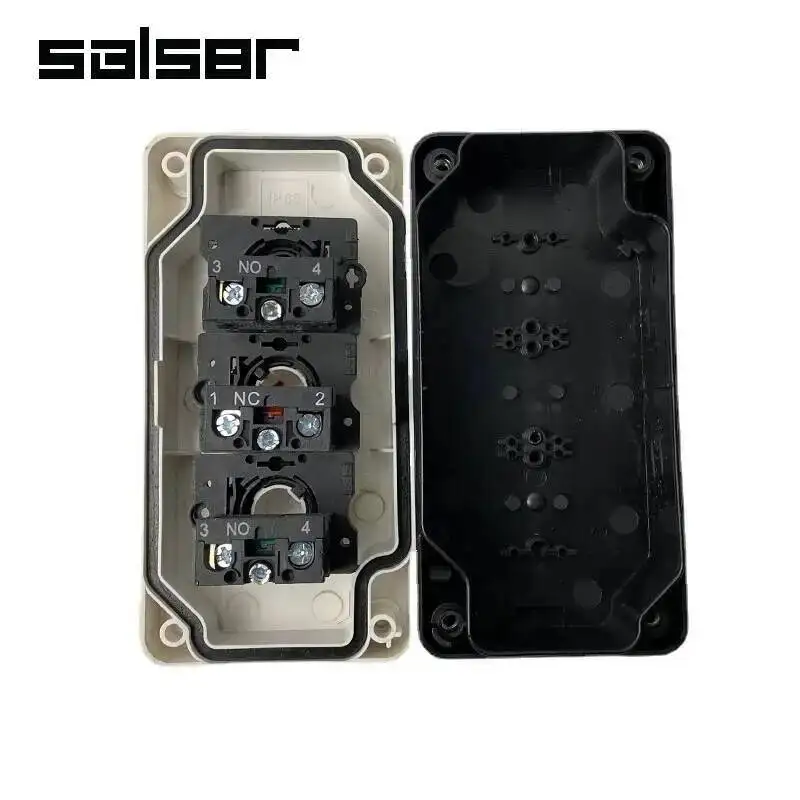 Reset Momentary Waterproof 3 Position Spring Return Push Button Switch Control Station Box Up Down Arrow Stop