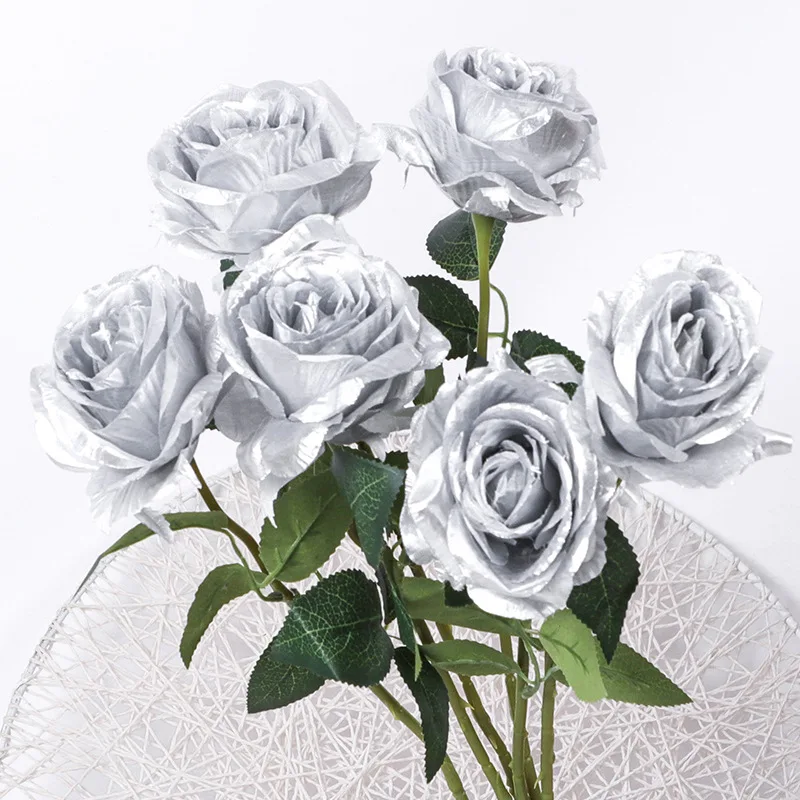 Künstliche Goldrose als Szenendekoration für Party, Hochzeit, Straßenrand-Blumenarrangement, Heimdekoration, Geburtstagsfeier-Deko – Detail 3