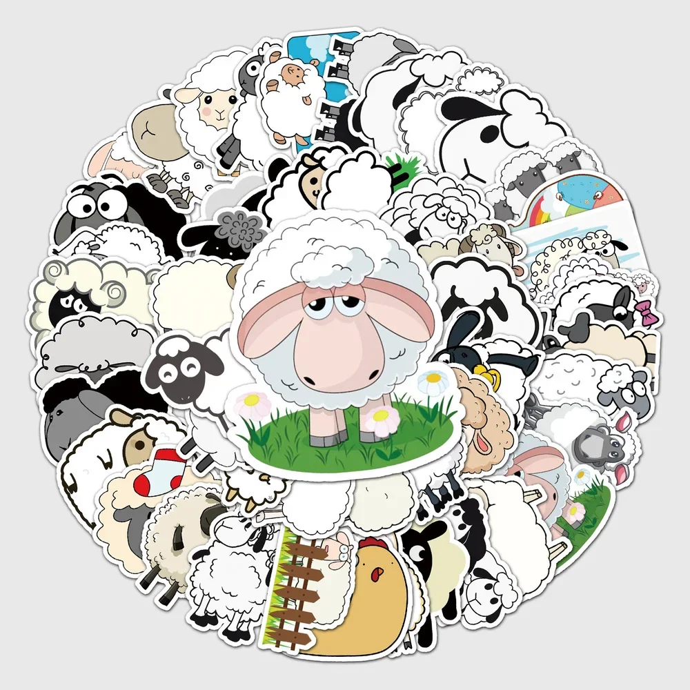 10/50PCS Cartoon Sheep Stickers for Journal Stationery Scrapbooking Supplies Lamb Goat Sticker Craft Material Наклейка Kids toys