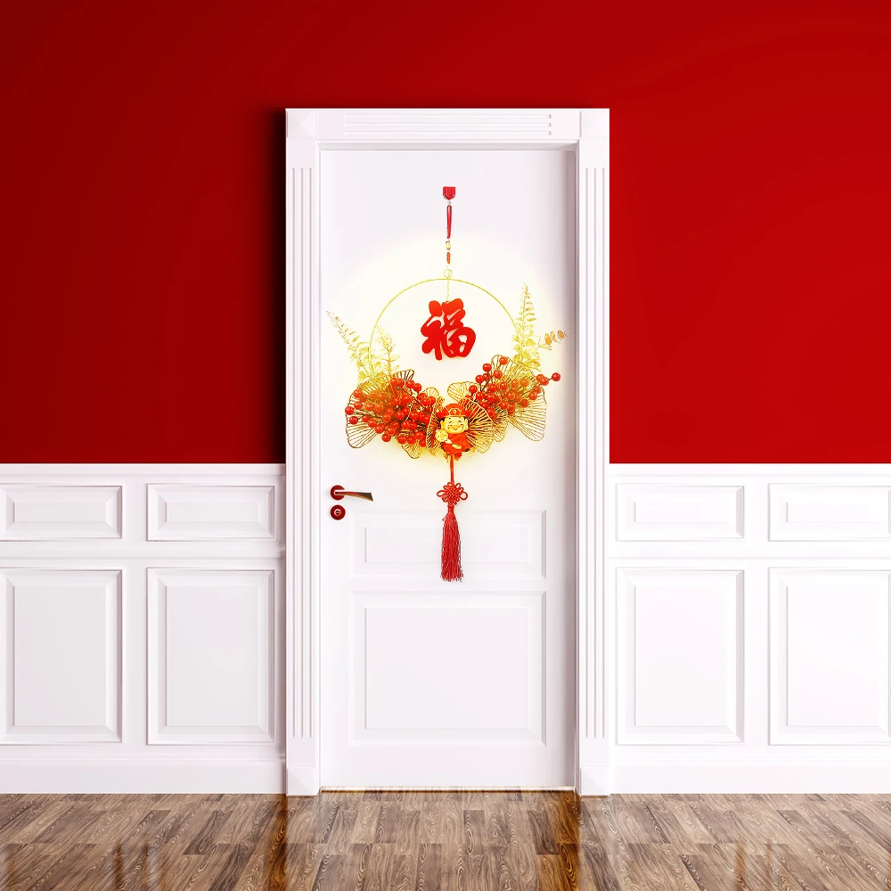 2026 السنة الصينية الجديدة لتزيين حفلات الزفاف ديكورات غرفة المعيشة لتزيين باب جارلاند المحمول المنزلي