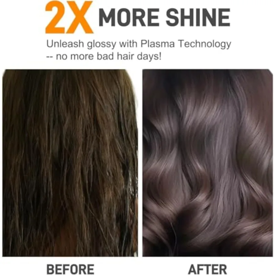 5-in-1 Hair Blow Dryer Brush for salon-style styling, lightweight ABS plastic body in matte black, 3X fast drying with 110000RP