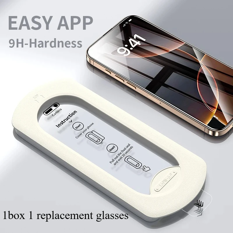 Oleophobe Beschichtung, staubfreie Installation, Displayschutzfolie für iPhone 17, 16, 13, 11, 12, 15 Pro Max 17 Pro Max 17, Luftmatchglas