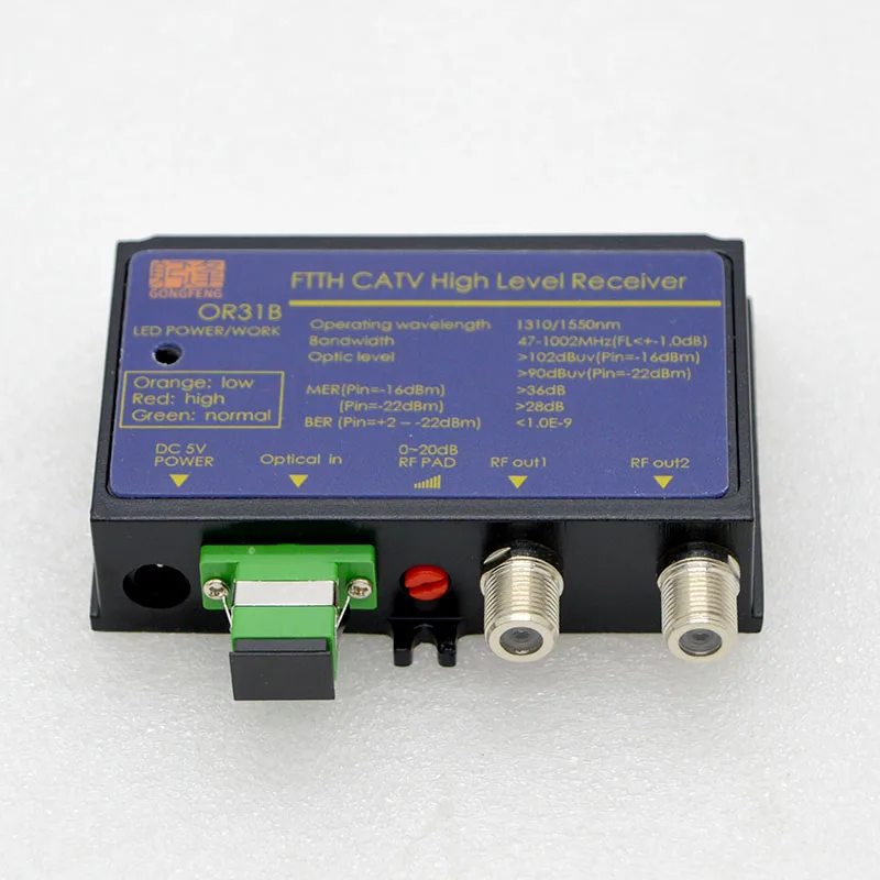 Imagem -04 - Catv Fttb Mini nó Receptor Óptico Conversor Wdm Triplexer Nível de Saída rf 102 Dpi Fonte de Alimentação Padrão au Atacado