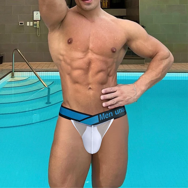 سراويل داخلية شفافة للرجال ، سراويل داخلية رفيعة للغاية ، سراويل داخلية رجالية عالية القطع ، زلات سيسي ، ملابس داخلية بيكيني للشواذ ، 1 في الصيف #3