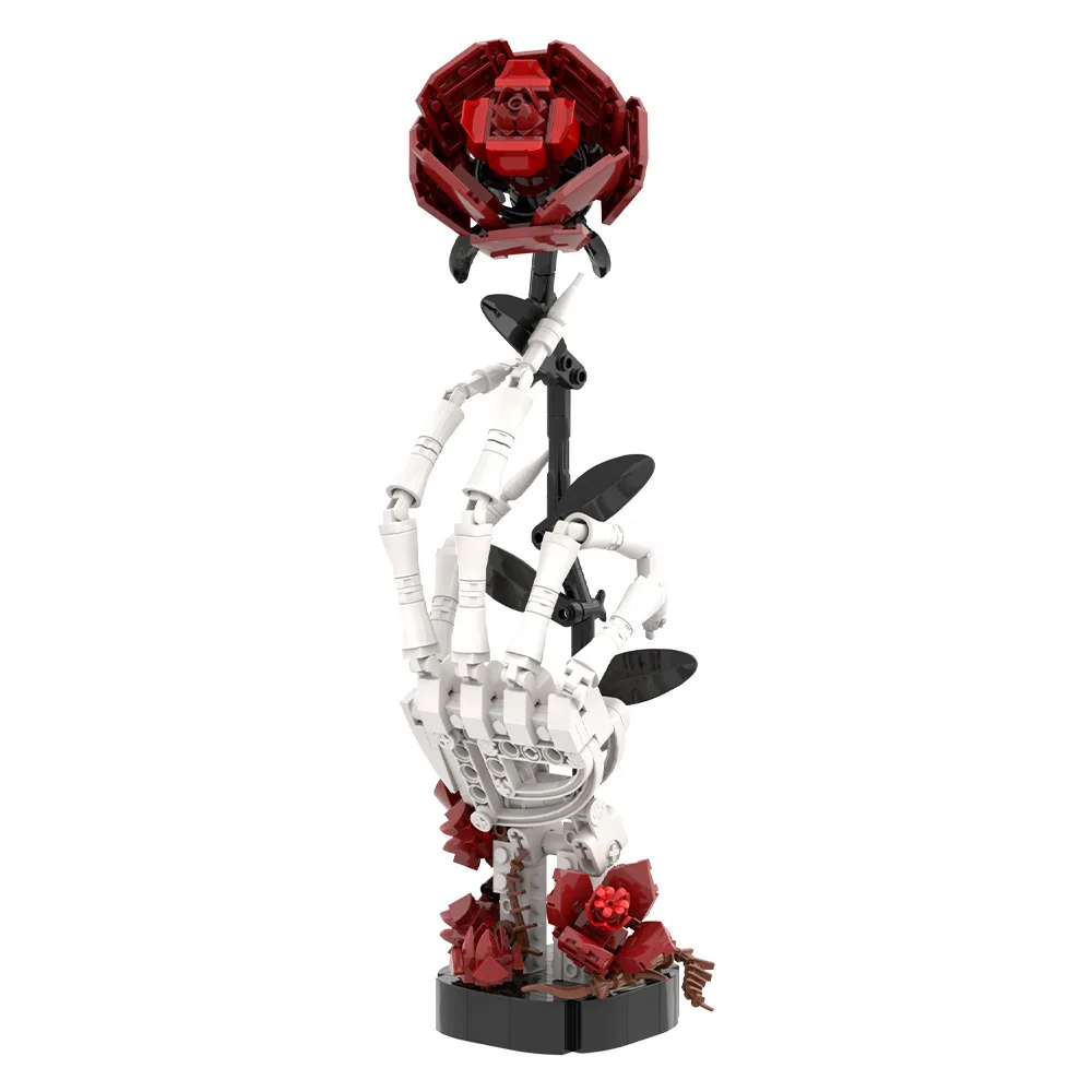 357PCS Creative Skeleton Hand Rose Model MOC Building Blocks Gothic Flowers  Assembled Toys Ornaments Party Decorate Photo Props - AliExpress 26