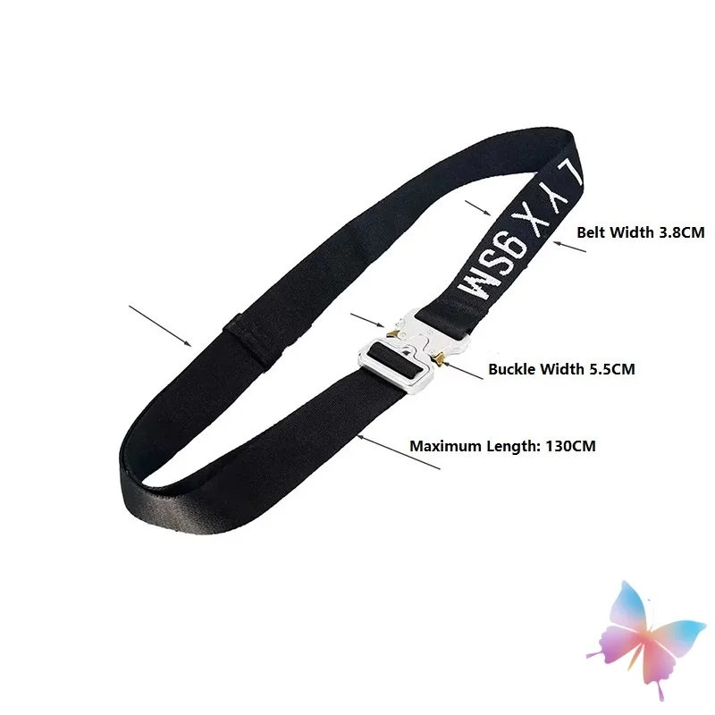 Hiphop Street 1017 ALYX 9SM Belt Unisex Metal Buckle Black Ribbon