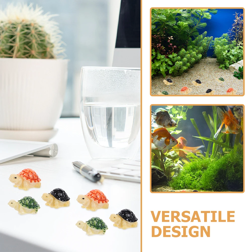 

30pcs Water Small Turtle Sculpture Aquarium Decor Small Turtle Ornament For Fish Tank Bonsai Micro Landscape