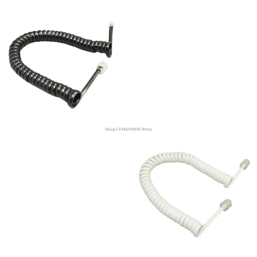 

RJ9 Coiled Telephone Wire 6FT Curved Telephone Landline Phone Handset Handle Line Cable 4P4C 6Ft/1.85m