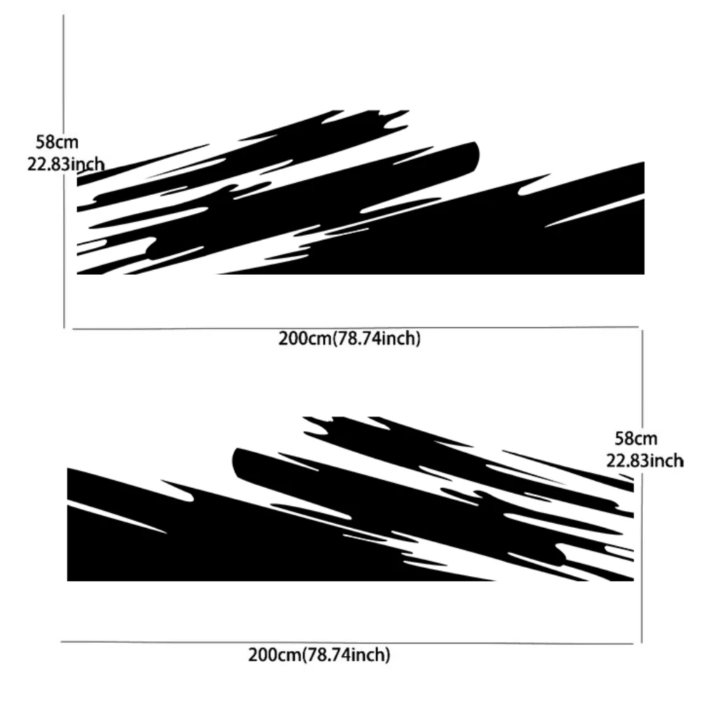 2PCS Splash line decal car sticker full body decal decoration covering scratches protect car sticker waterproof car vinyl wraps