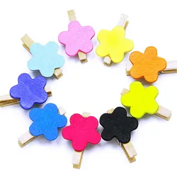 30x4mm 20pcs Wooden Colored Love Heart Photo Clips Memo Paper Peg Clothespin Stationery Christmas Wedding Party Craft Home Decor