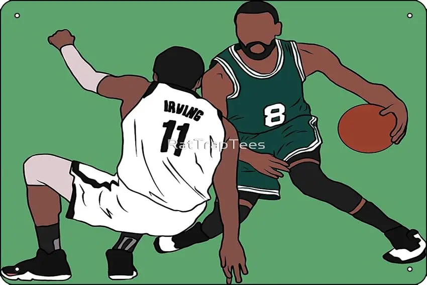 Kemba Walker Crosses Over Kyrie Poster Metal Tin Sign 12 X 8 Inch Funny Man Cave Home Office Bar Decor