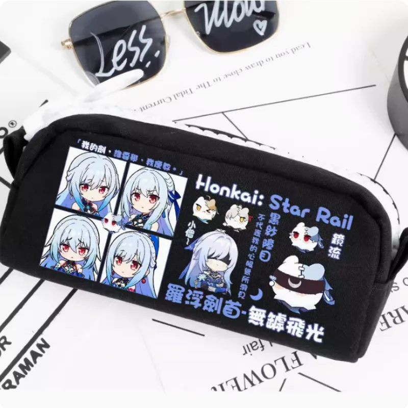 

Anime Honkai: Star Rail Jingliu Pencil Case Oxford Canvas Storage Bag Pencil Box Pencilcase School Pen Bag 2155