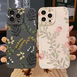 Abstract Plants Silicone Phone Case For Xiaomi Redmi Note 13 12 11 Pro Plus 13 12S 11S 11 10S 10 Redmi 12 13C Shockproof Cover