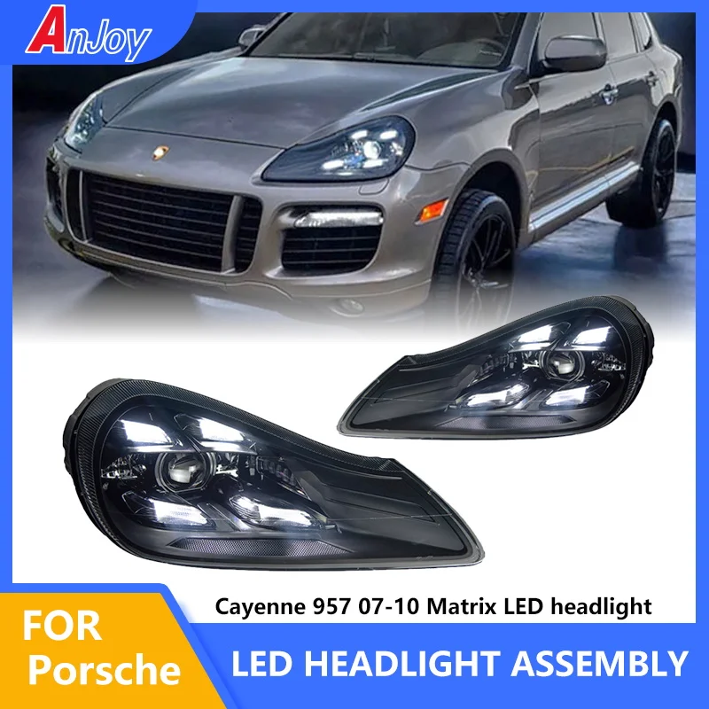 

Car lights For Porsche Cayenne 957 Headlights 2007 2008 2009 2010 Matrix LED Head Lamp DRL Day Running Light Head Lamp