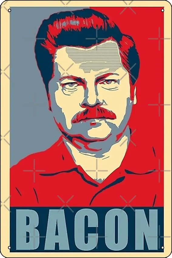 Ron hope swanson Poster 8 x 12 Inch Funny Metal Tin Sign Game Room Man Cave Wall Decor