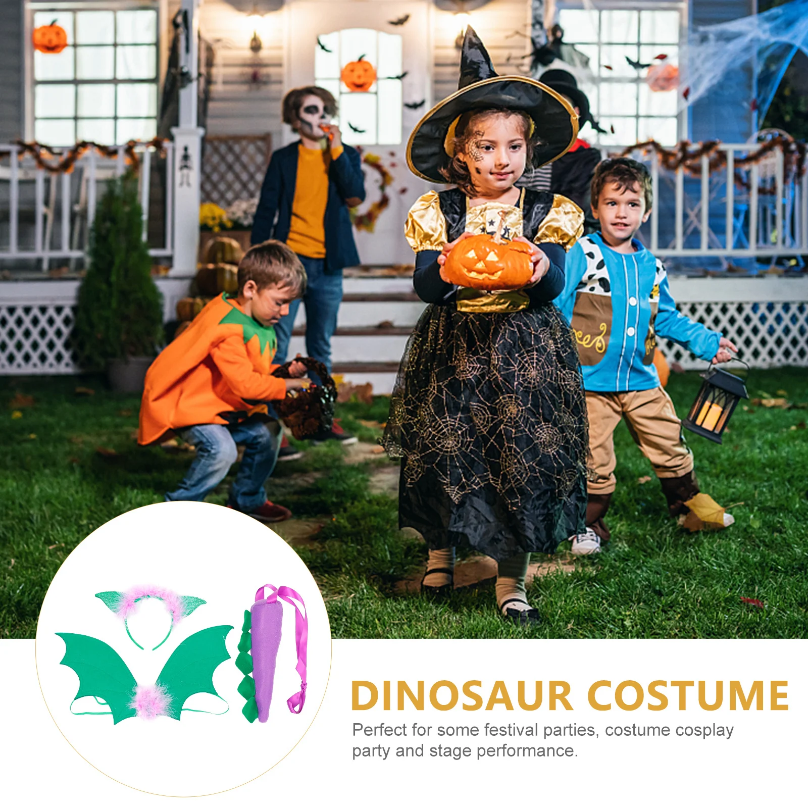 1세트 공룡 꼬리 프테로닥틸 날개 머리띠 어린이 코스프레 파티 용품 축제 장식 액세서리 의상 소품