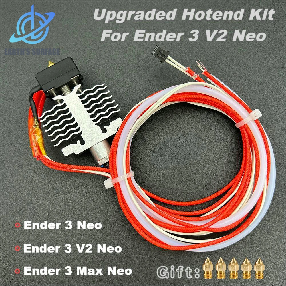 

DB-3D Printer Parts Upgraded Ender 3 V2 Neo Hotend Kit ,Max Neo Upgrade High Temperature Extruder J-Head Fit PT100 thermistor