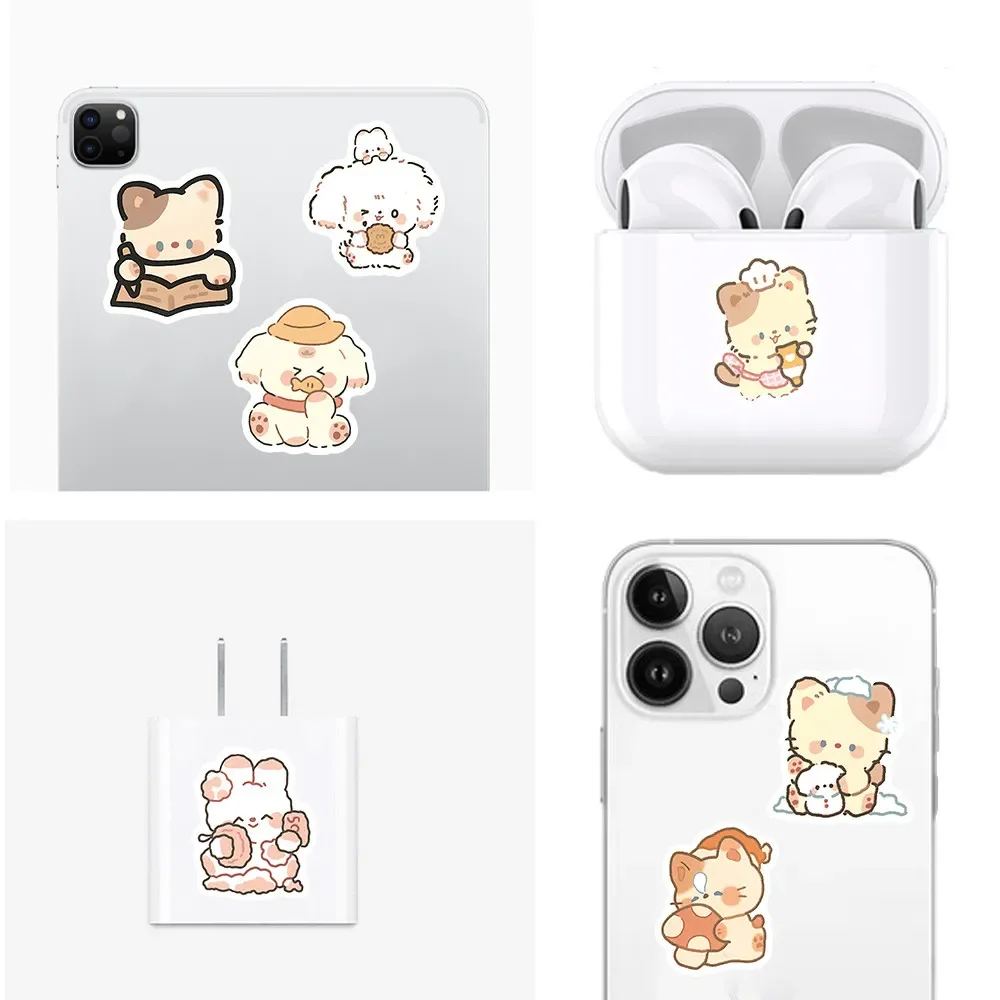 100PCS Cartoon Cute Hand Drawn Animals Mxied Graffiti Stickers for Bicycle Hand Account Pencil Case Decals image 5