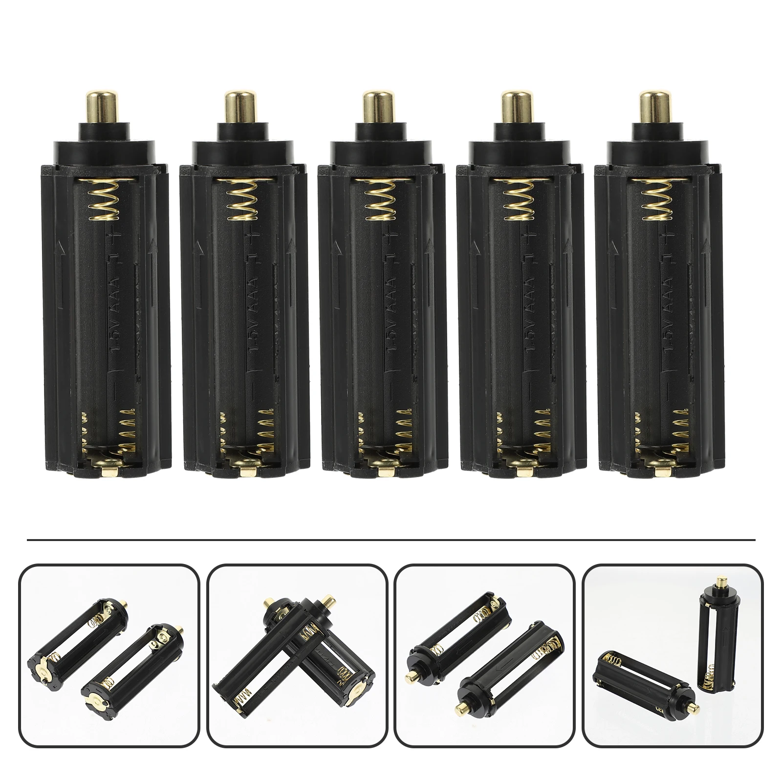 

5 Pcs Rack Flashlight Accessories Storage Parts Case Abs Batteries Holder