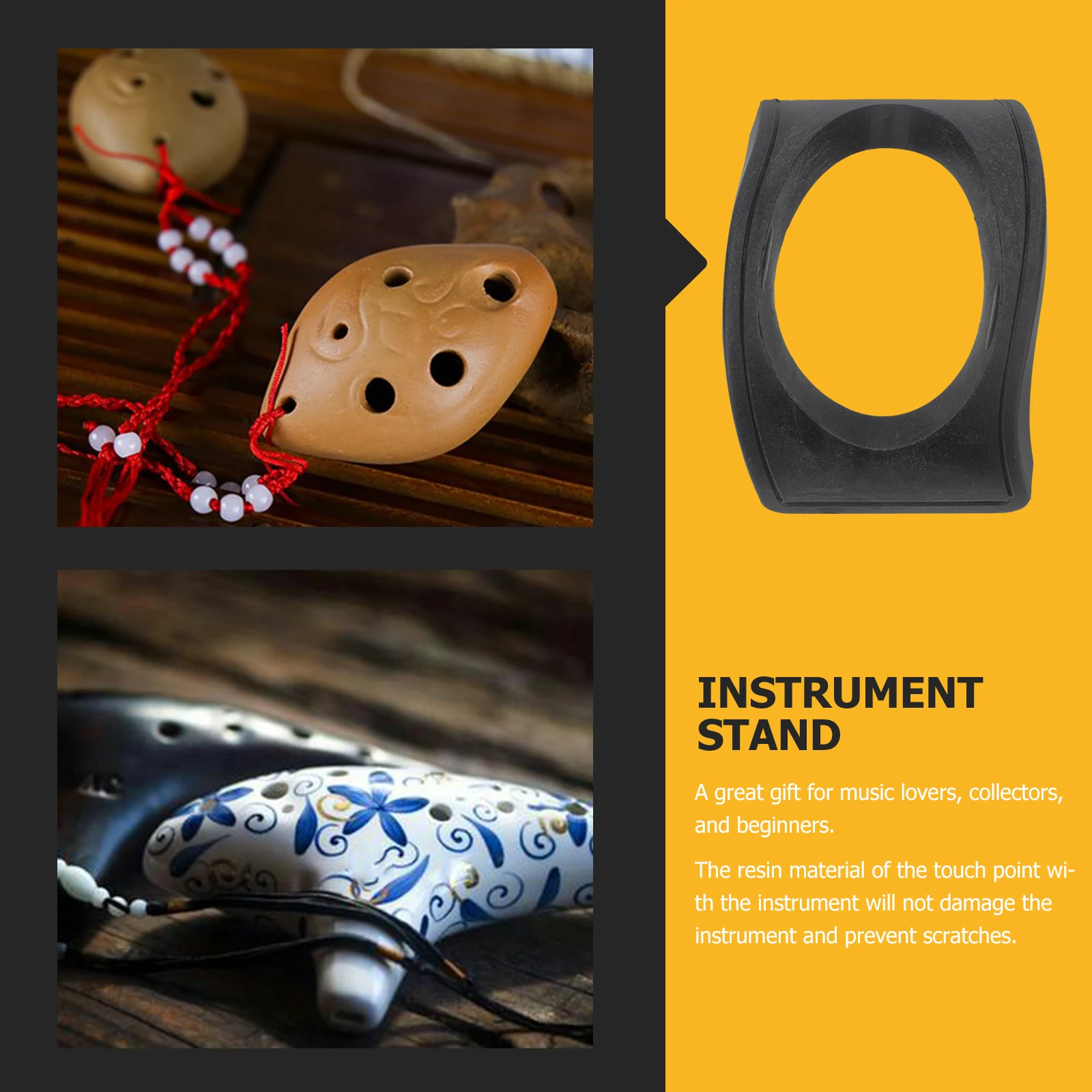 

8pcs Ocarina Base Bracket Resin Stands Portable Durable Musical Instrument Holder Small Space Anti Slip Groove Design