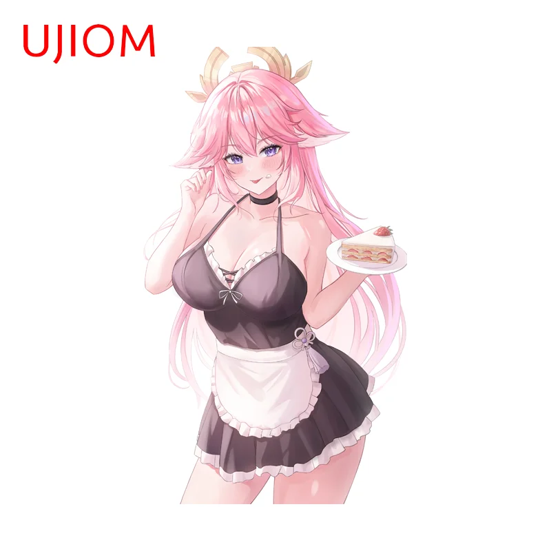 UJIOM Genshin Impact NSFW Yae Miko Wall Sticker Maid Uniform Seductive Graphics Decal Fashionable Items Room Decor Poster