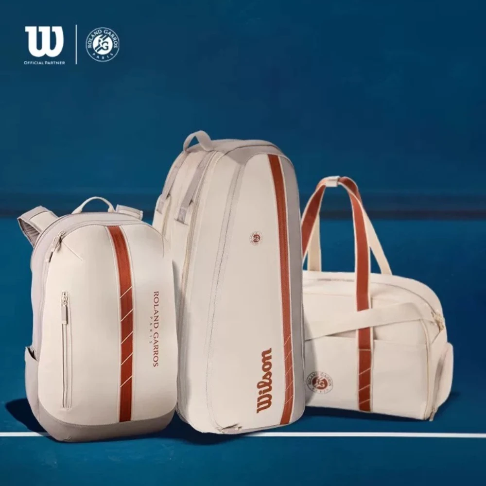 2025 Wilson 2PK Tour Roland Garros Sac à dos vintage pour raquette de tennis Sac à dos pour raquette de tennis Sac d'accessoires pour hommes et femmes