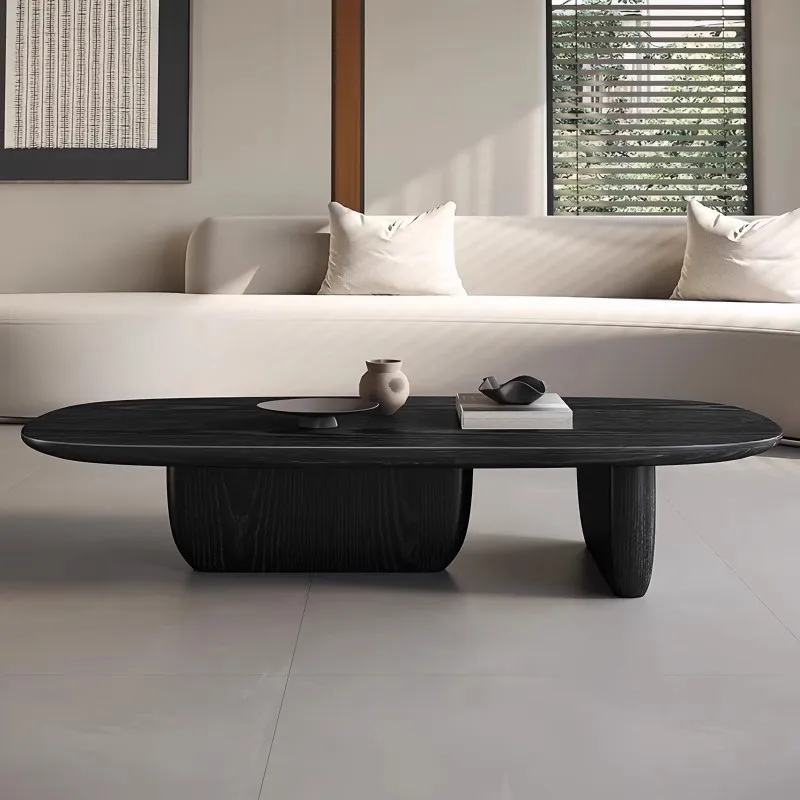

Wabi Sand wind carbonized solid wood coffee table small apartment living room low table tatami balcony retro creative tea table