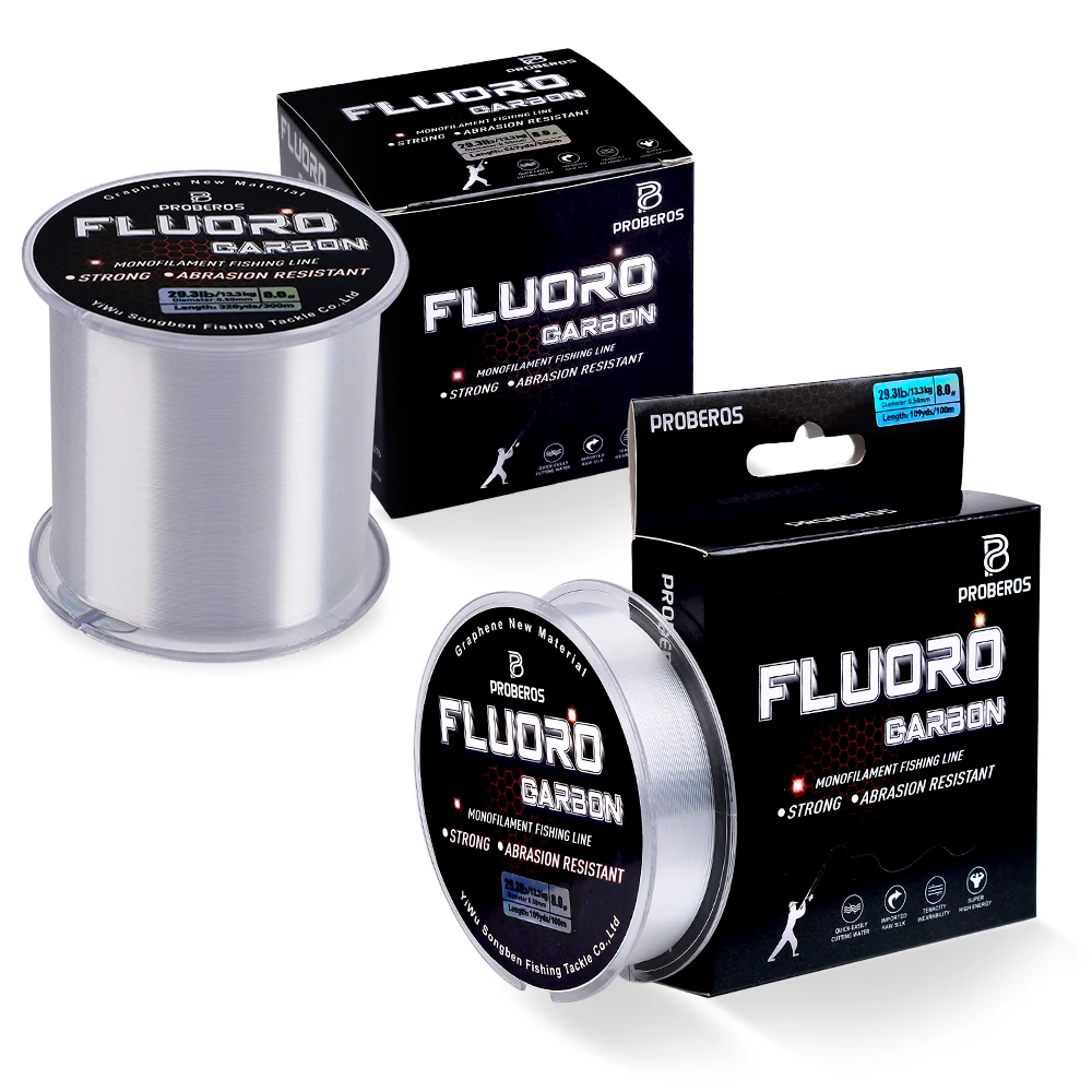 Probero Fluorocarbon Line 100M&300M&500M High Strength Transparent Nylon Line  Monofilament Wire Carbon Fishing Lines