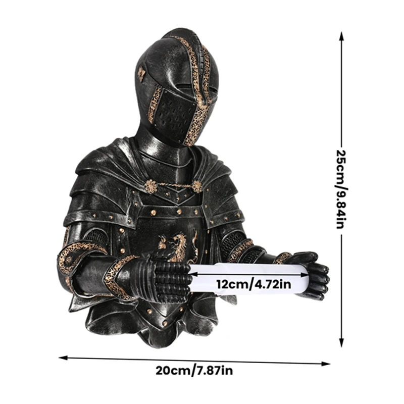 ABRE-Toilet Paper Holders Roll Medieval Statue Knight To Remember Gothic Bathroom Decor Paper Towel Holder