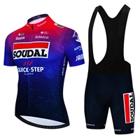 SOUDAL-Conjunto de Jersey de Ciclismo para hombre y mujer, pantalones cortos para bicicleta, Ropa de Ciclismo, Maillot para montar en bicicleta, uniforme, verano